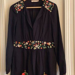 Tory Burch Black Tunic Top